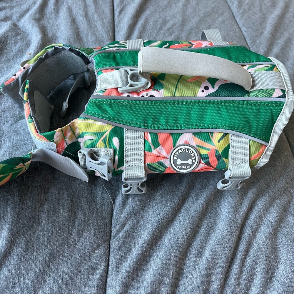 Tropical print Dog Life Jacket
